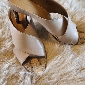 Calvin Klein Beige and Animal Print Women's Shoes